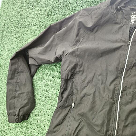 ASICS Women’s Full Zip Lightweight Wind Breaker Jacket Hooded, Sizes M, Black - Picture 4 of 12
